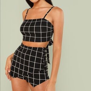 Two piece crop top and shorts